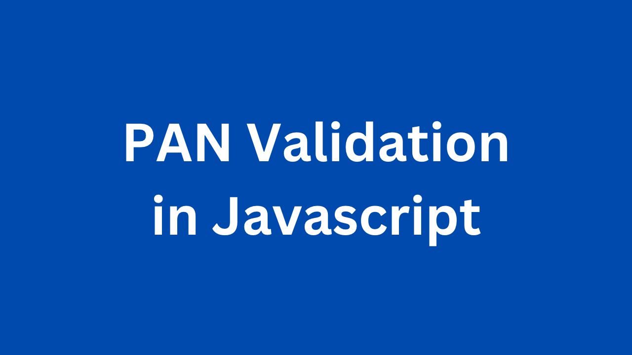 pan number validation javascript