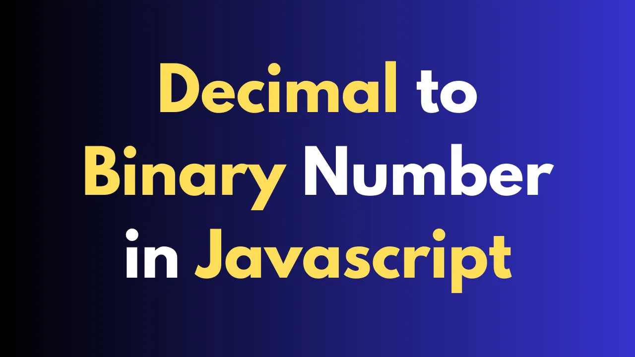 Easy Way To Convert A Decimal Number To A Binary Number Using